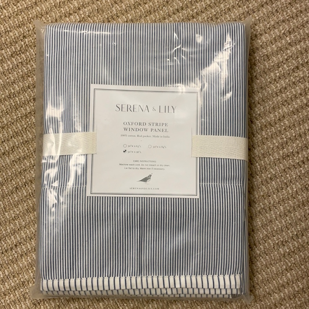 Serena and Lily Oxford Stripe Window Panels (sold as 2)